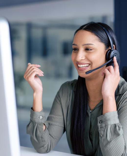 Woman on the phone for a help desk