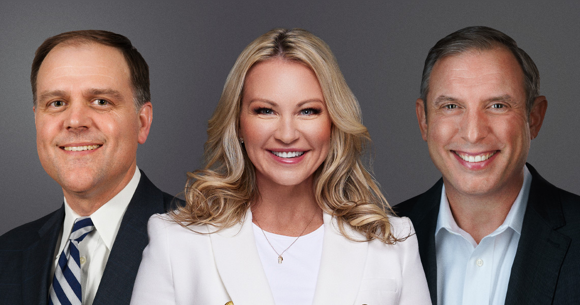 Headshots of three of Empower Pharmacy's new executive team members.